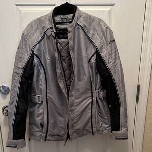 Tour Master Women’s Gray and Black Heavy Duty Motorcycle Jacket Size 12 Tall